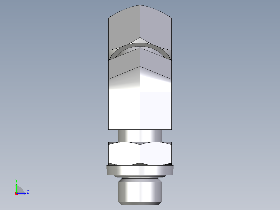 卡套式工业通用硬管接头EO_Adjustable_locknut_45_deg_elbow_VEE10LRCF左视图
