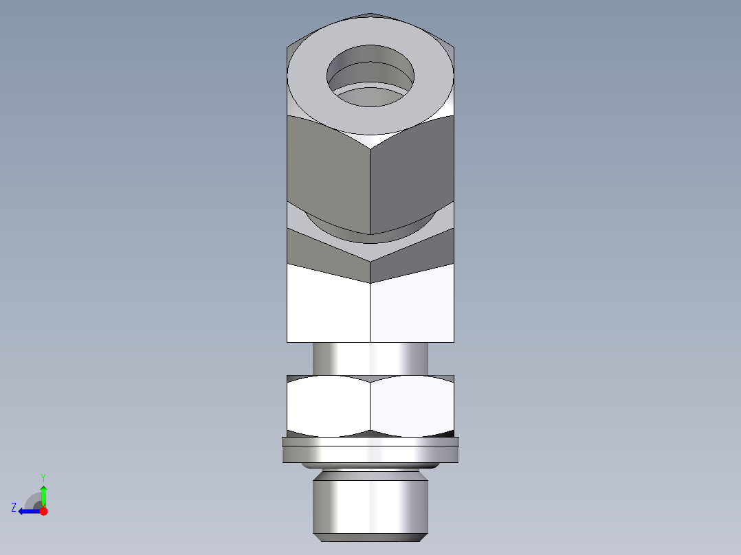 卡套式工业通用硬管接头EO_Adjustable_locknut_45_deg_elbow_VEE10LRCF右视图