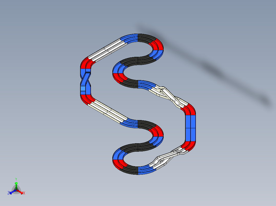 四驱车跑道9正等轴测图