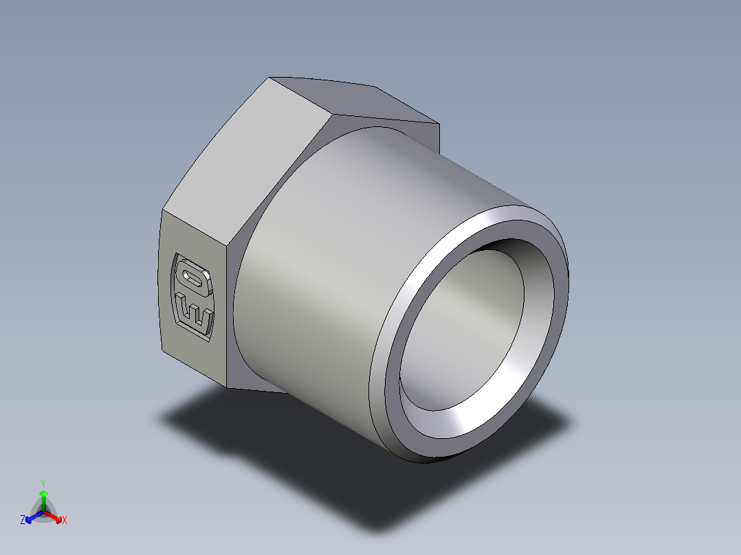 卡套式工业通用硬管接头EO_Sleeve_screw_S10LCFX正等轴测图