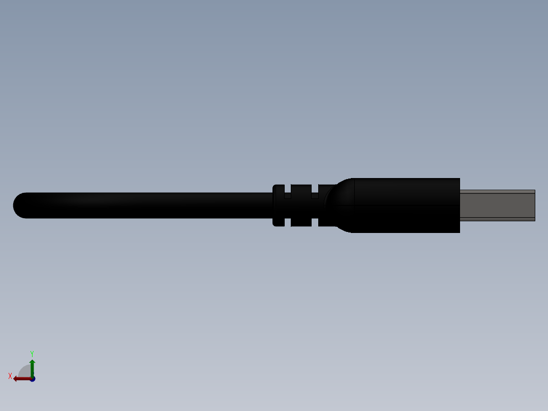 usb连接器后视图