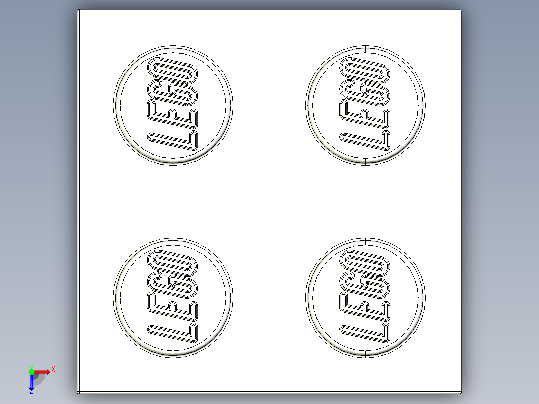 乐高套装 4421基本积木-300301 White Brick 2 x 2.STEP俯视图