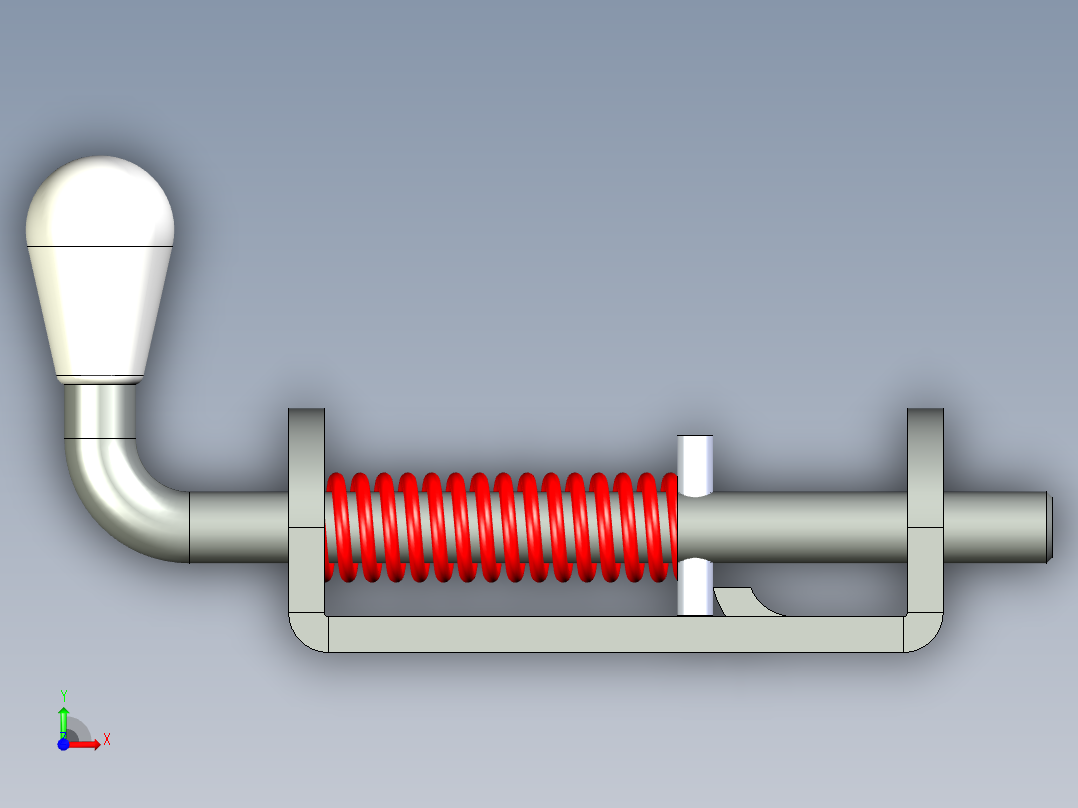 滑动弹簧插销前视图
