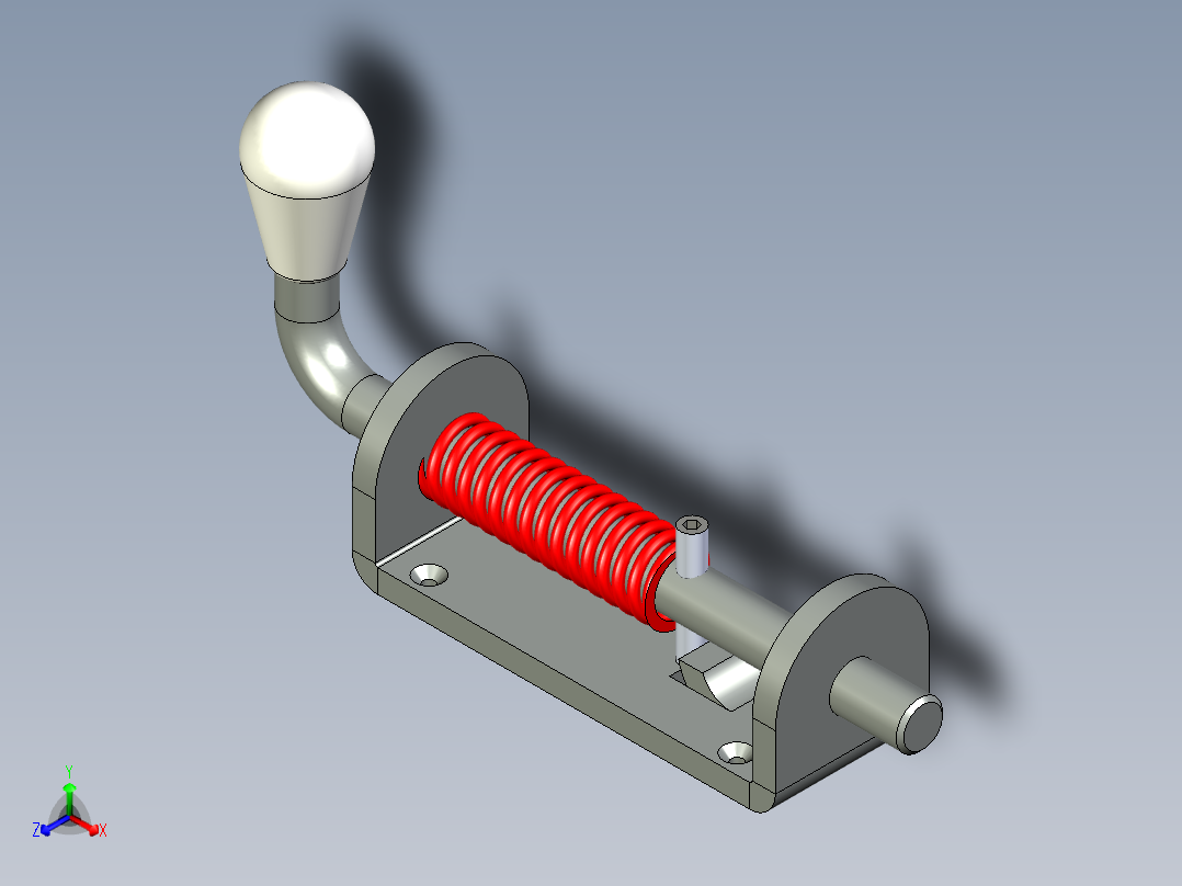 滑动弹簧插销正等轴测图