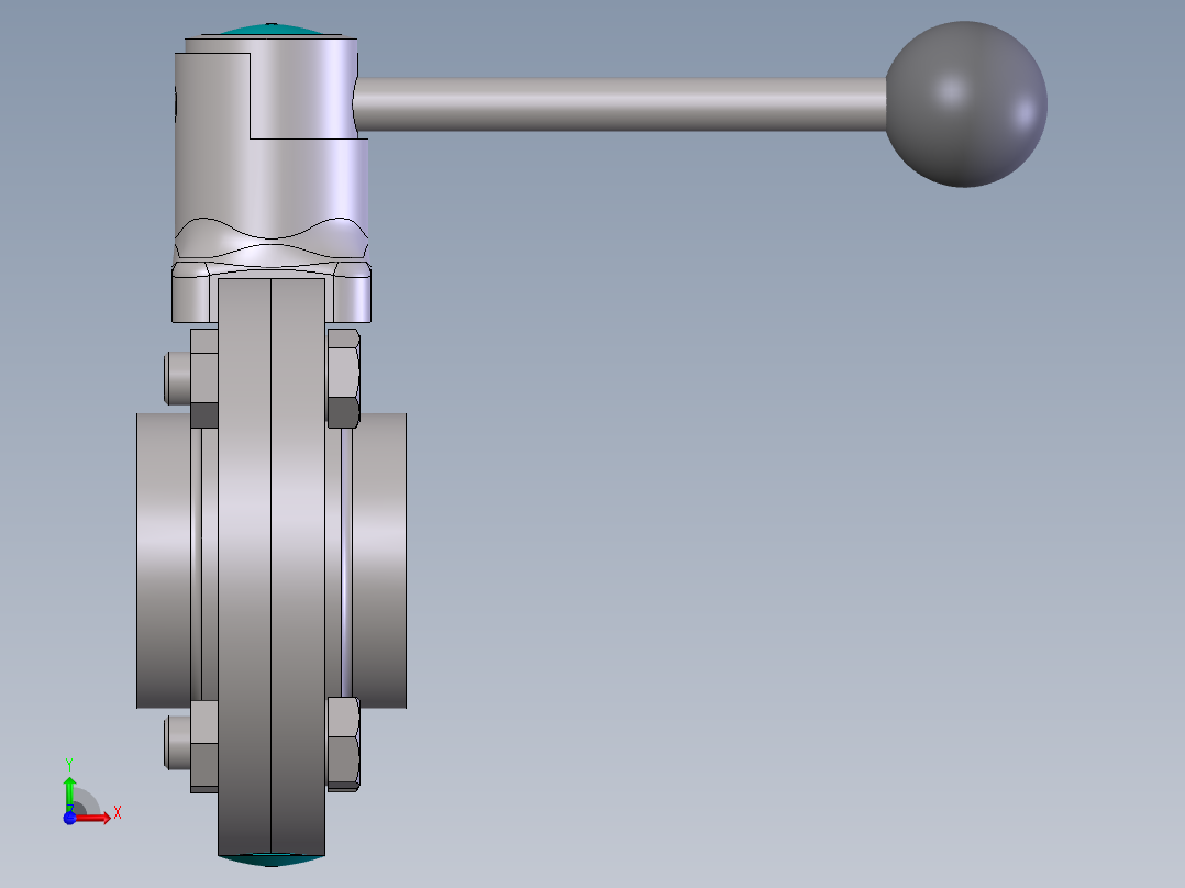 手动蝶阀DN50前视图