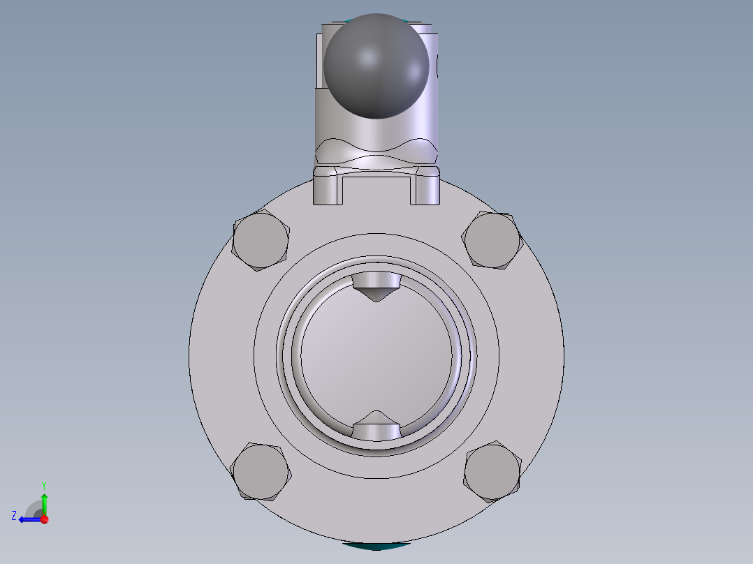 手动蝶阀DN50右视图