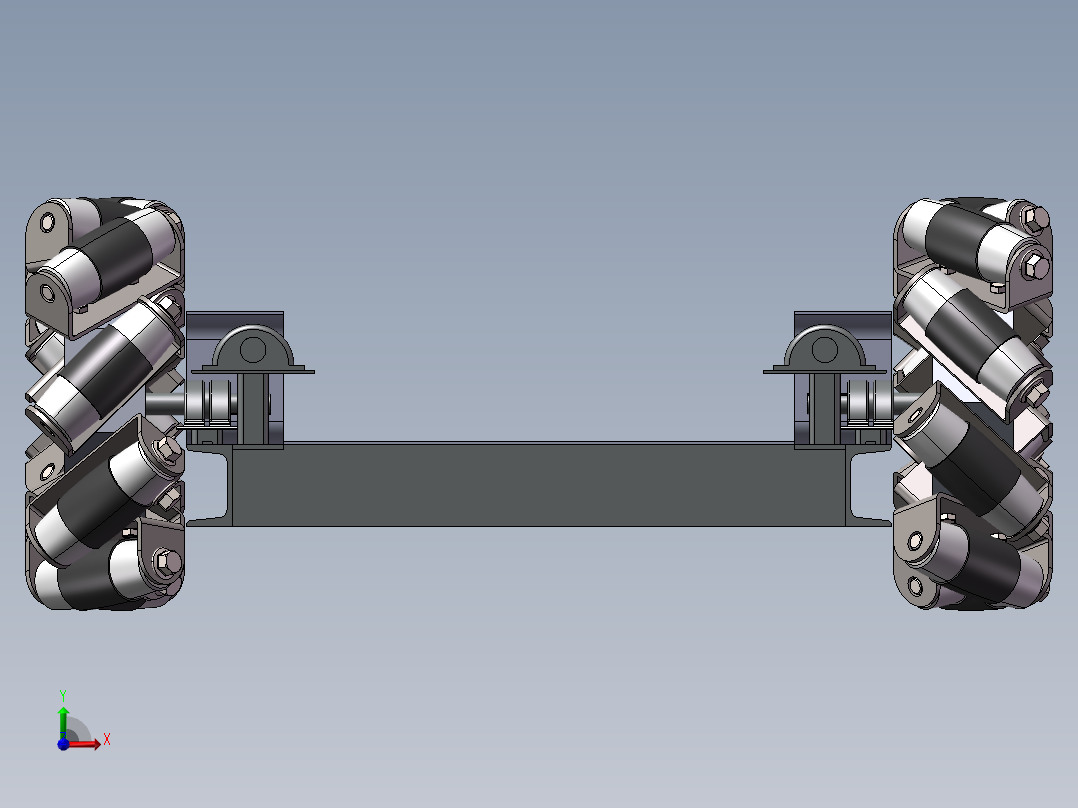 麦克纳姆轮平板3D图纸 IGS格式前视图