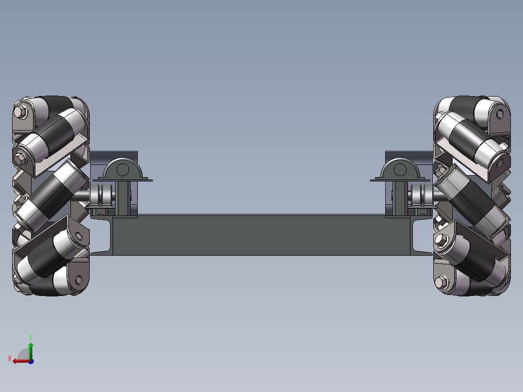 麦克纳姆轮平板3D图纸 IGS格式后视图