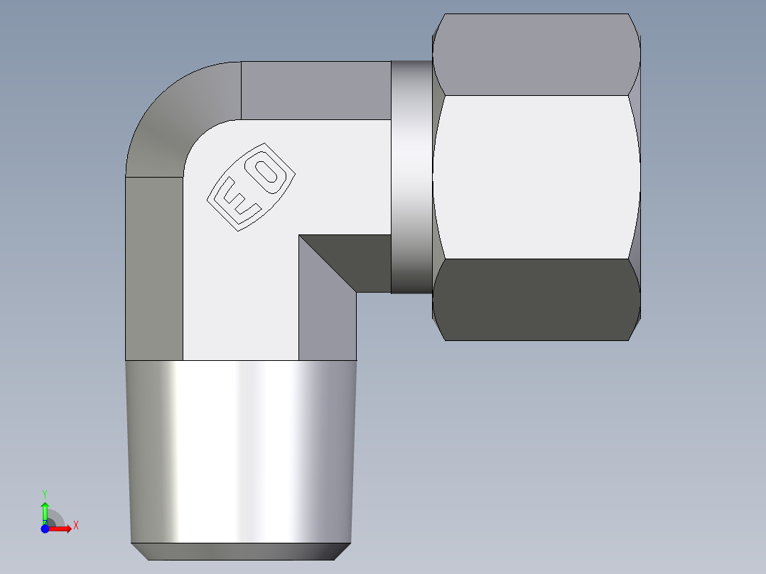 卡套式工业通用硬管接头EO_Male_stud_elbow_WE10LLR71前视图