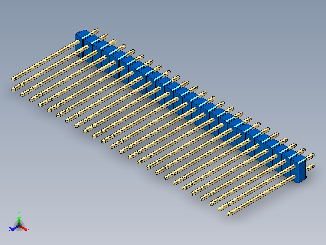彩色公头100mil（2.54mm）系列-DS1021_blue_2x25p_100mil_Type19_rev1.0