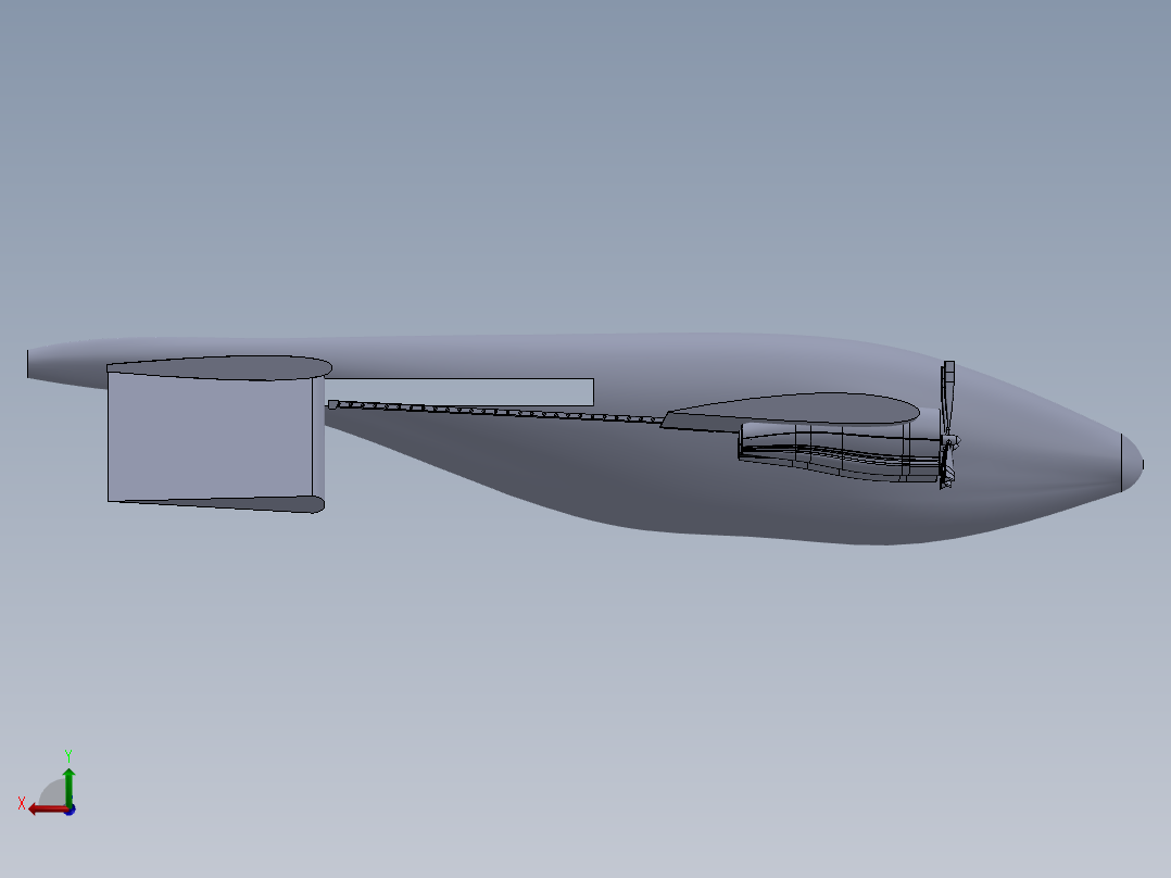 可折叠翼飞机后视图