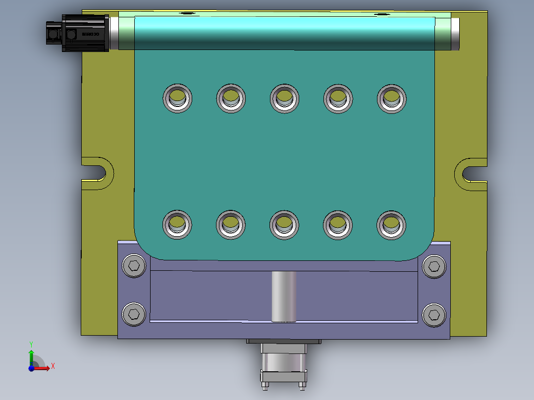 汽车发动机轴承盖钻孔夹具设计前视图