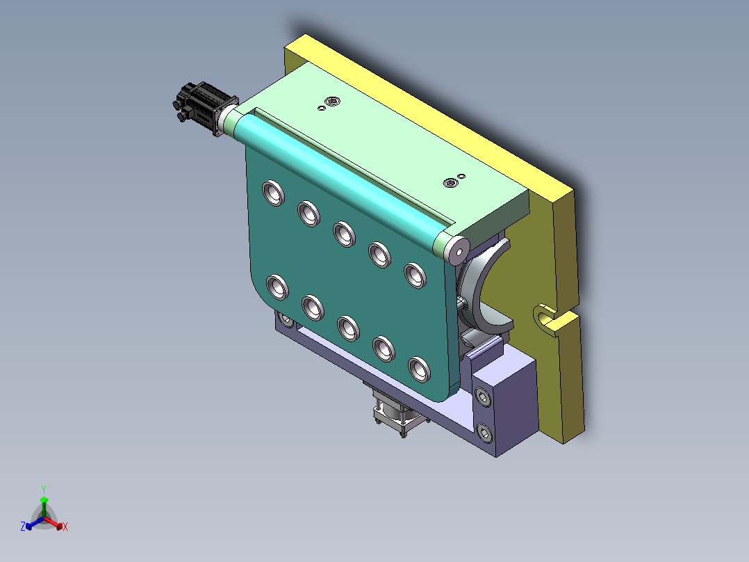 汽车发动机轴承盖钻孔夹具设计正等轴测图