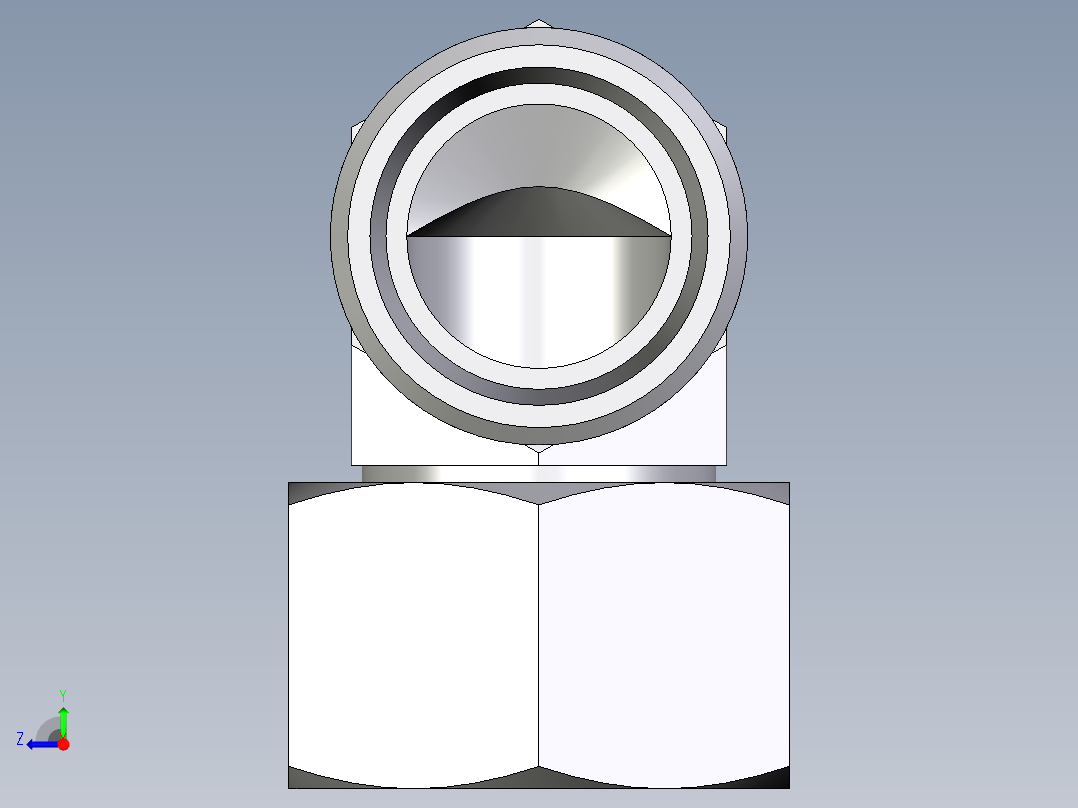 卡套式工业通用硬管接头EO_Swivel_nut_elbow_EW22LOMD71右视图