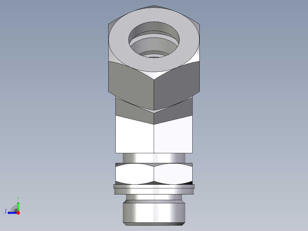 卡套式工业通用硬管接头EO_Adjustable_locknut_45_deg_elbow_VEE18ZLMCF右视图
