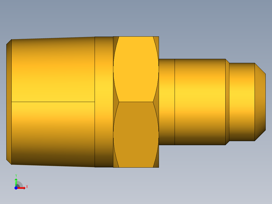扩口式工业通用硬管接头Male Connector 48F-5-6前视图