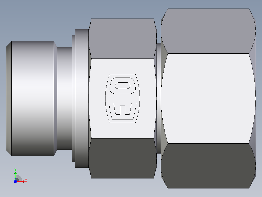 卡套式工业通用硬管接头EO_Swivel_connector_EGE20SREDCF前视图