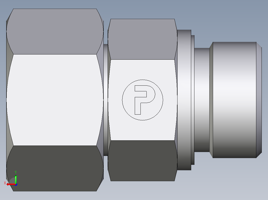卡套式工业通用硬管接头EO_Swivel_connector_EGE20SREDCF后视图