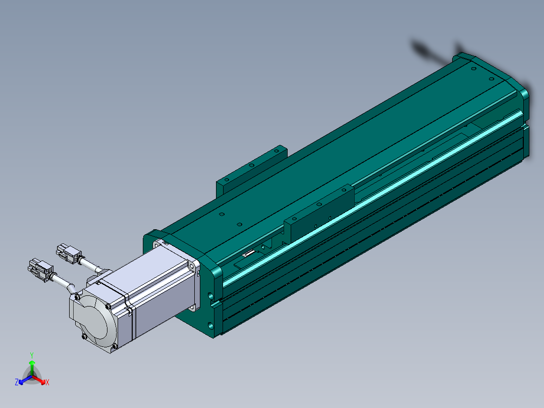 东锦丝杆传动-直线滑台模组DH100-C-L10-S200-BC-O400W-C3正等轴测图