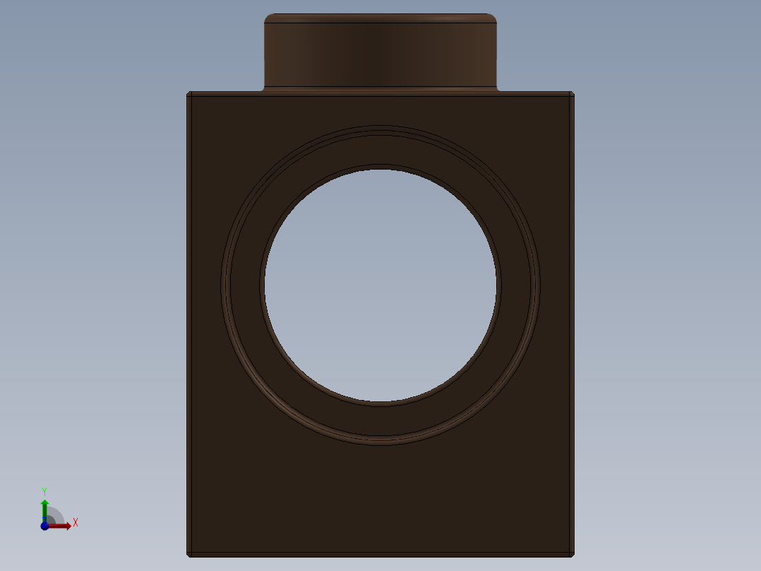 乐高机械组积木（横梁）-4620075 - 6541 Reddish Brown Brick 1 x 1 with Hole前视图