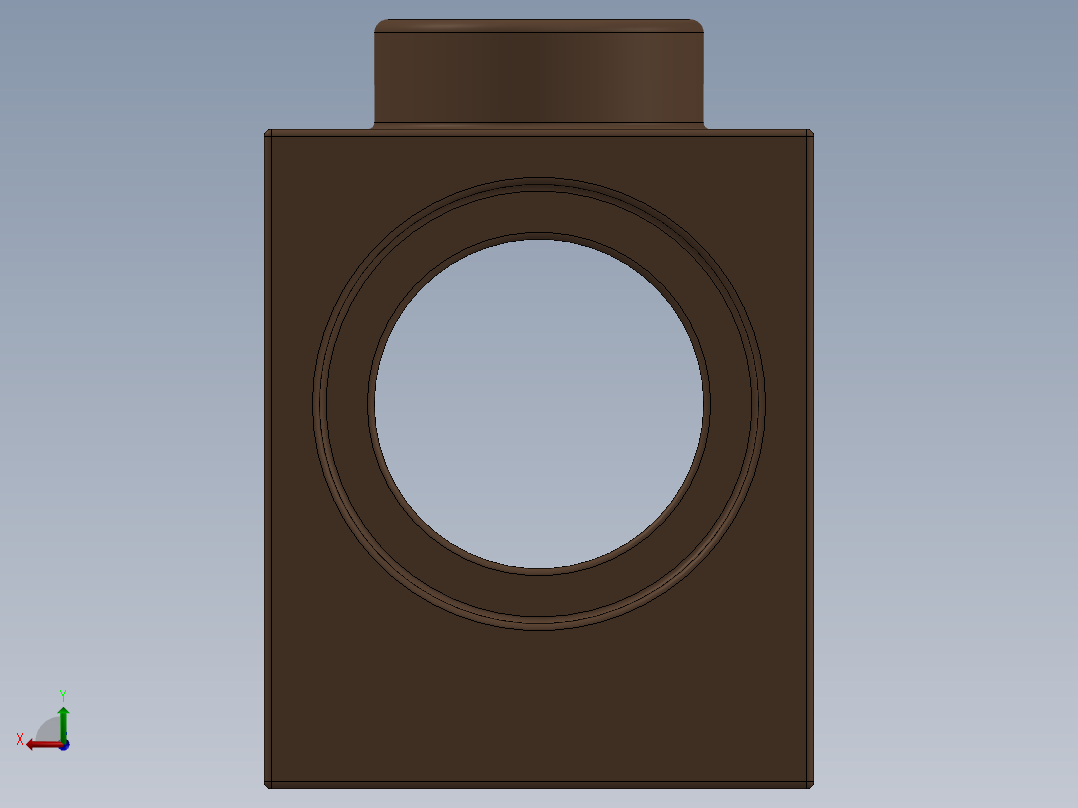 乐高机械组积木（横梁）-4620075 - 6541 Reddish Brown Brick 1 x 1 with Hole后视图