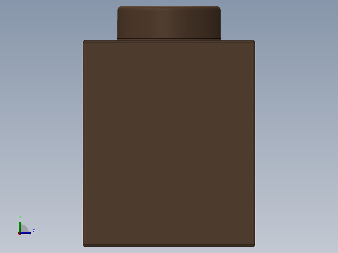 乐高机械组积木（横梁）-4620075 - 6541 Reddish Brown Brick 1 x 1 with Hole左视图