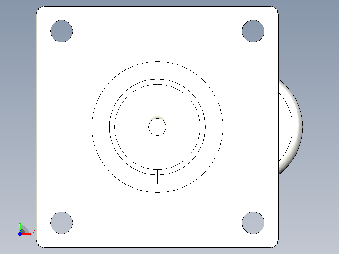 調整腳輪(2000N)(3000N)5542-3D多系列多零件图纸模型前视图