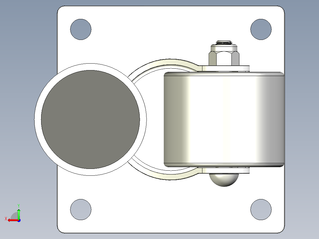 調整腳輪(2000N)(3000N)5542-3D多系列多零件图纸模型后视图