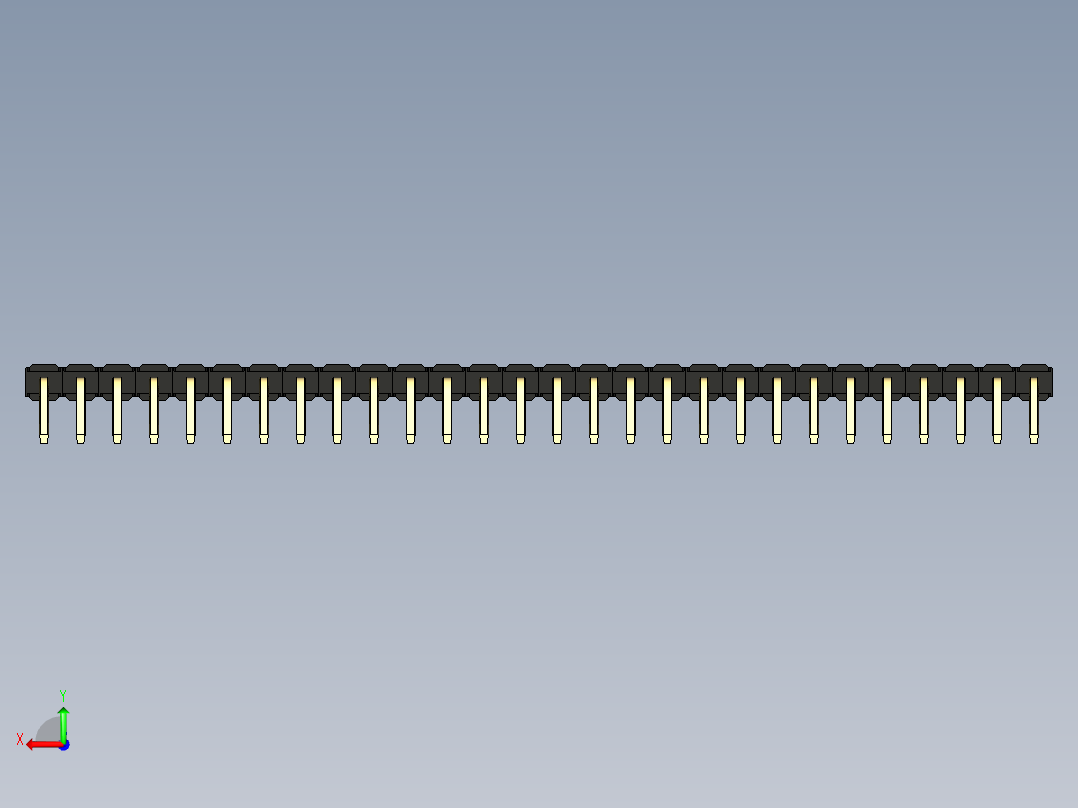 彩色公排针 100mil 2.54mm 系列-DS1022_black_1x28p_100mil_TypeD_rev1.0后视图