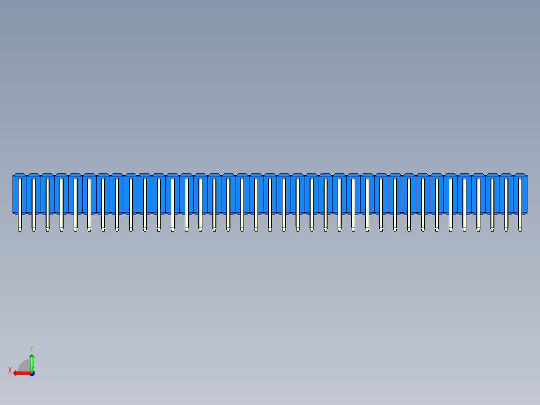 彩色公排针 100mil 2.54mm 系列-DS1022_blue_3x37p_100mil_TypeD_rev1.0后视图