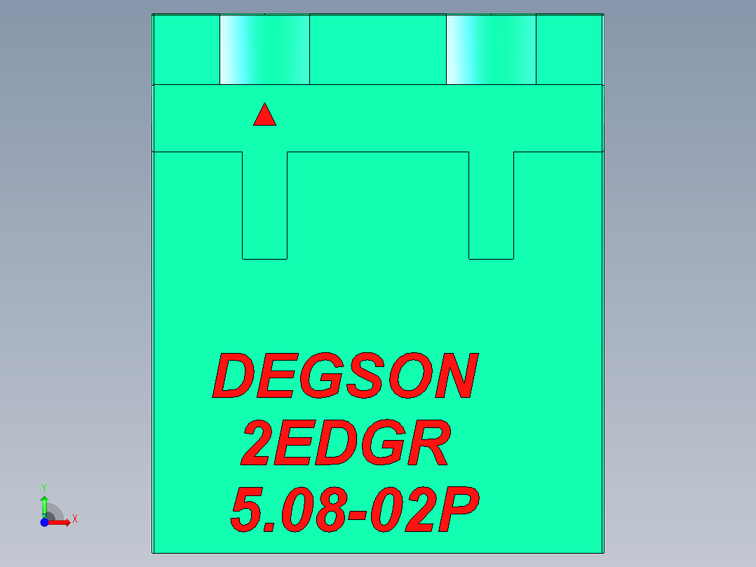 DEGSON 2EDG 系列 5.08mm 可插拔接线端子组-2EDGR-5.08-02P-14-00AH前视图