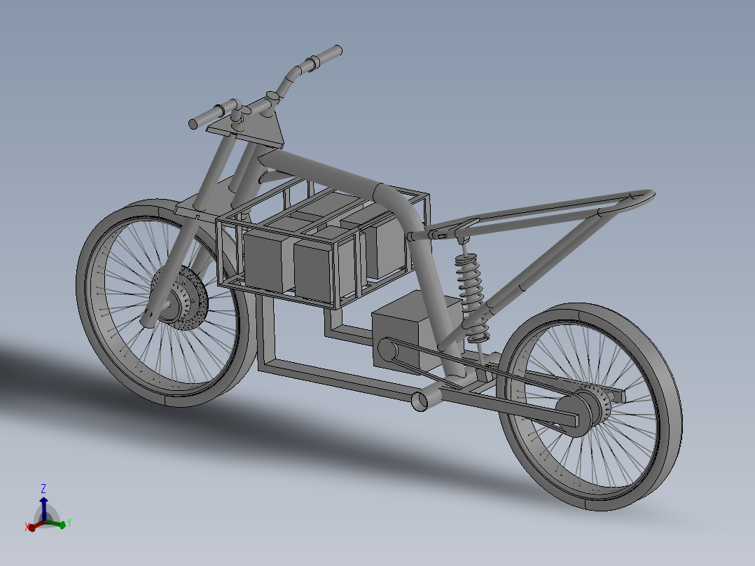 64---助力自行车框架模型sw2010三维图纸模型设计图纸