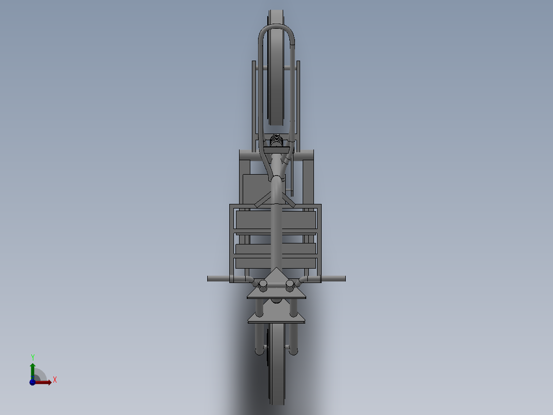 64---助力自行车框架模型sw2010三维图纸模型设计图纸前视图