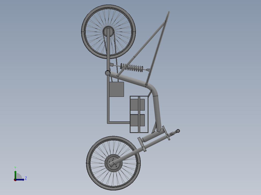 64---助力自行车框架模型sw2010三维图纸模型设计图纸左视图