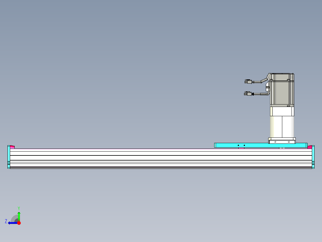 东锦齿条传动DH175G-L167-S650-BU-减速机+750W右视图