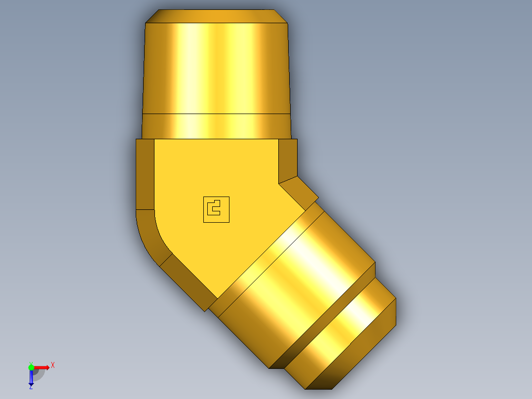 扩口式工业通用硬管接头45Deg Elbow 159F-10-8俯视图