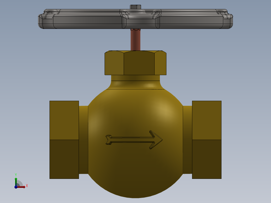 通用阀门前视图
