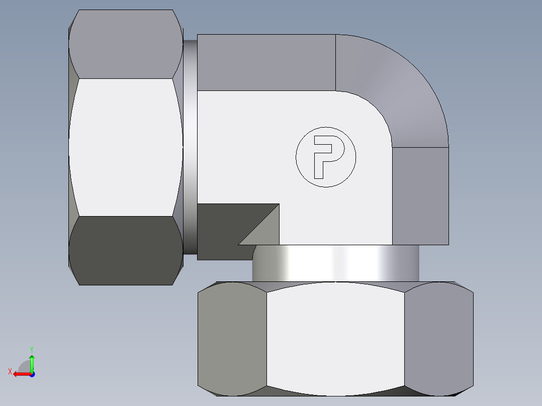 卡套式工业通用硬管接头EO_Standpipe_elbow_EVW35L71后视图