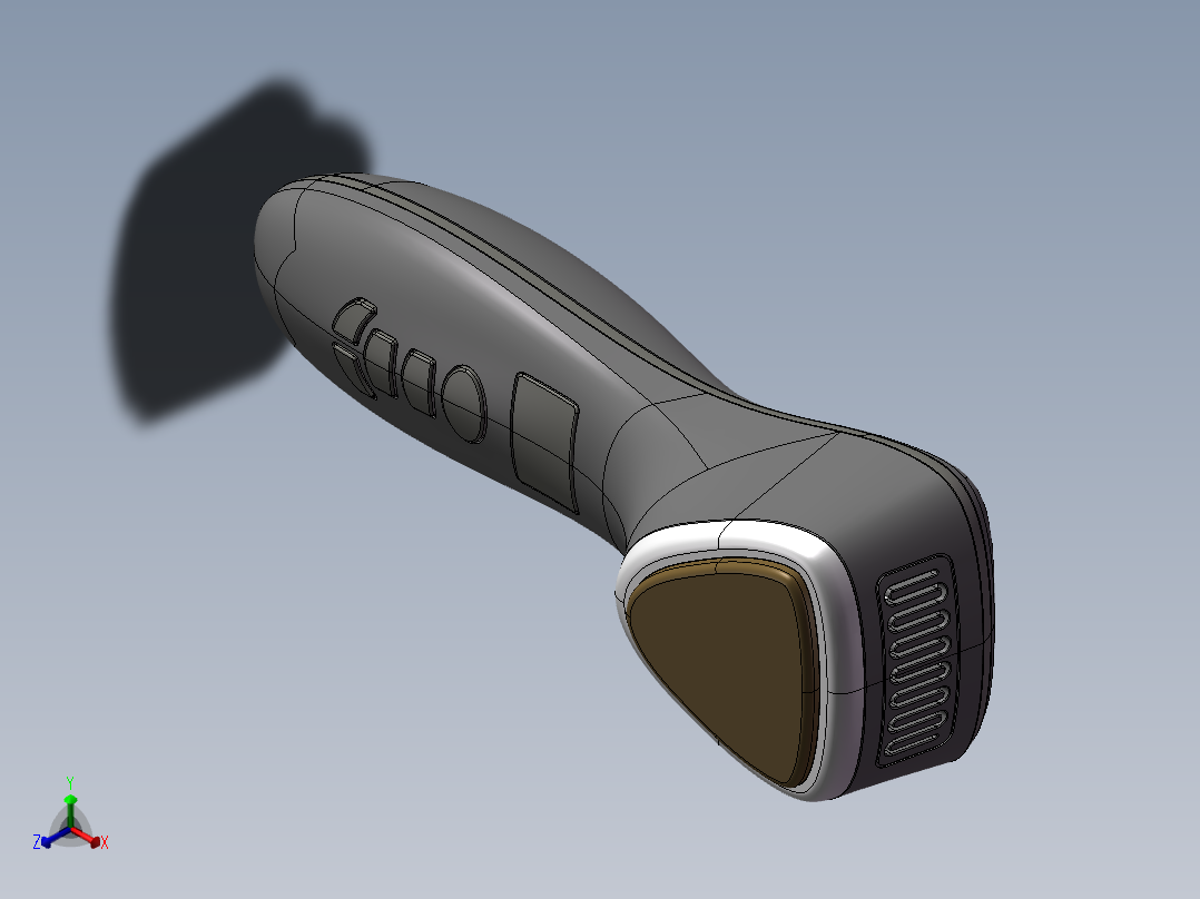 红蓝光离子导入导出美容仪SW三维模型正等轴测图