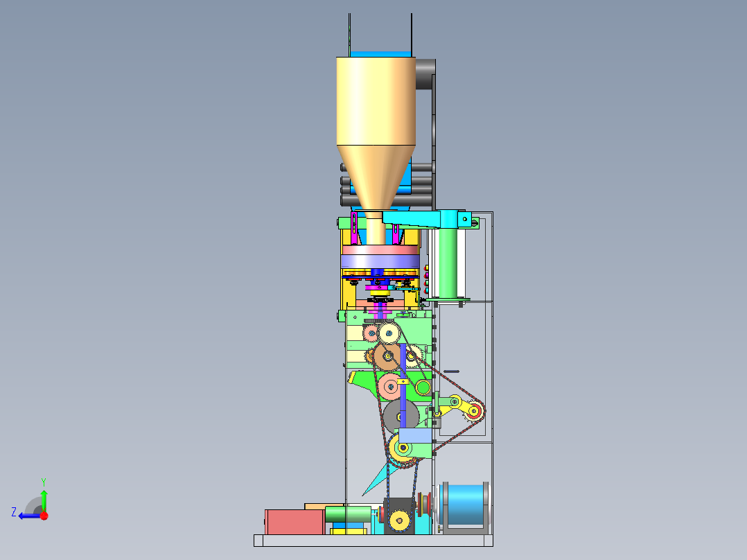 全自动立式封装机右视图