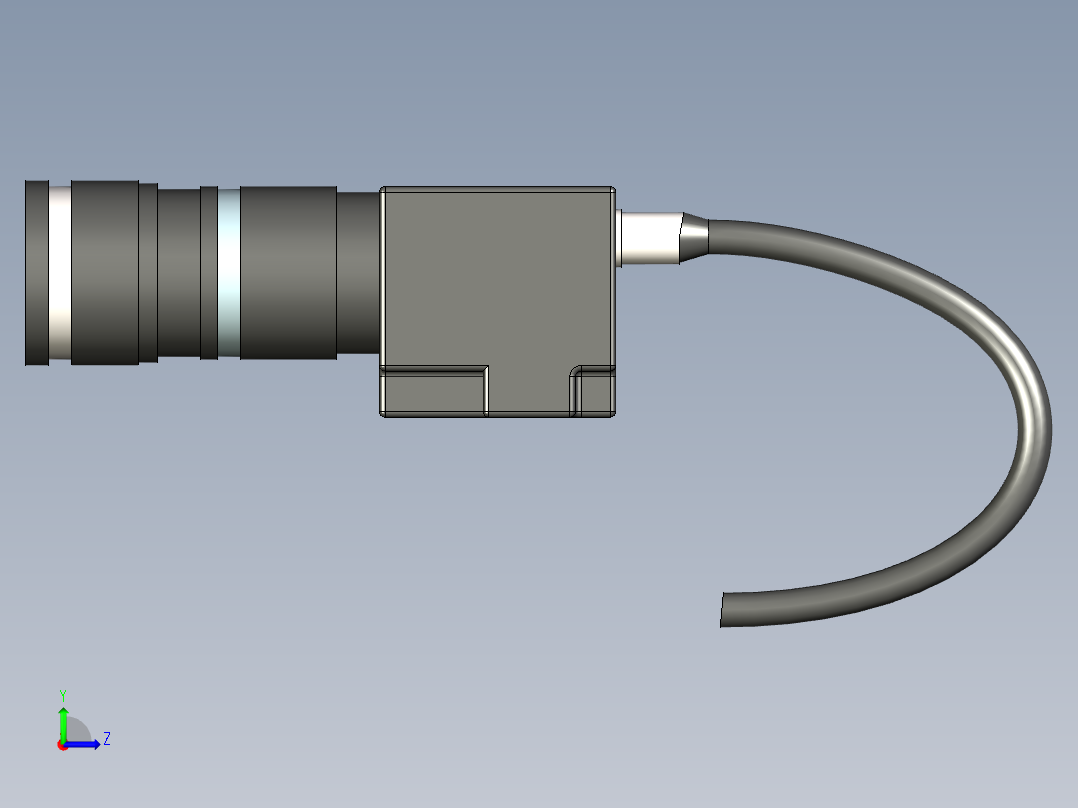 一款工业相机模型左视图