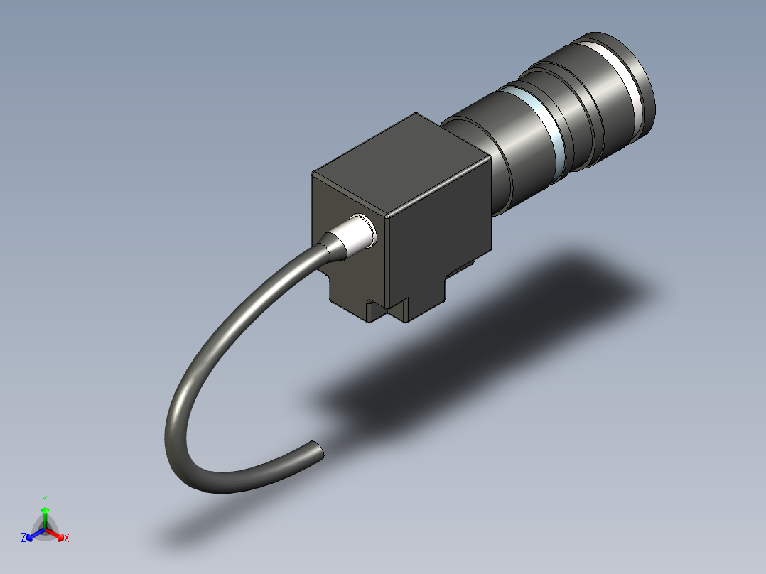 一款工业相机模型正等轴测图
