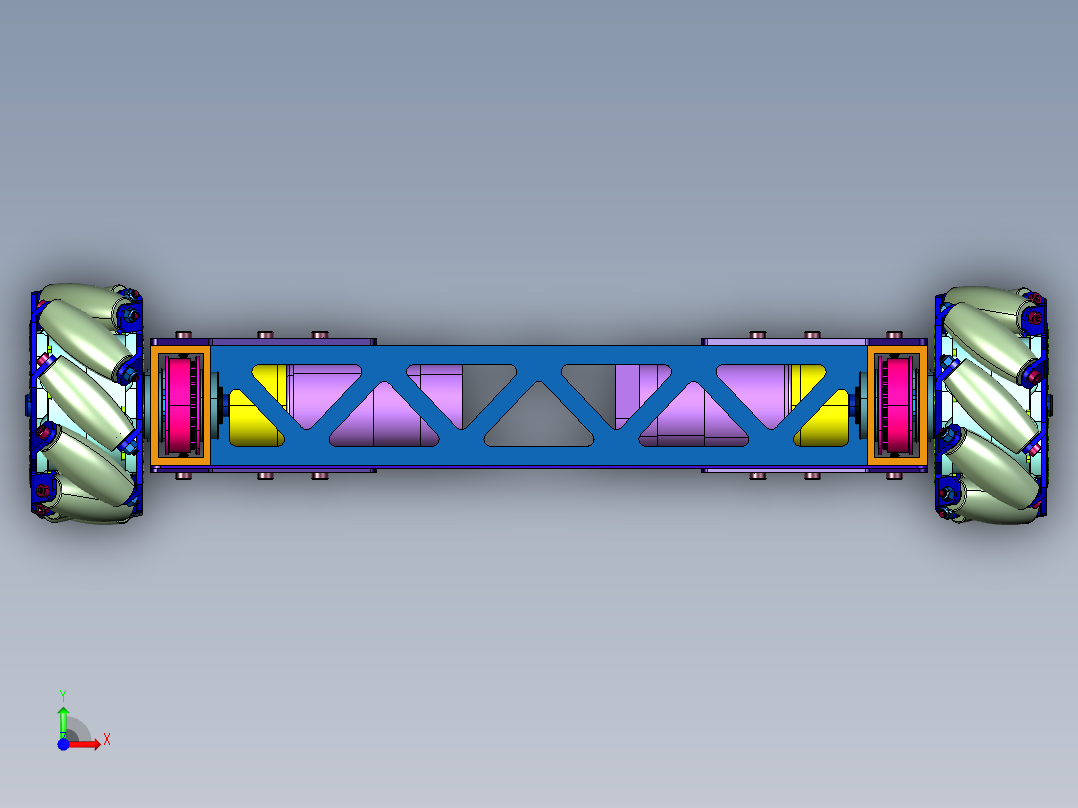 四轮独立转向移动机器人前视图