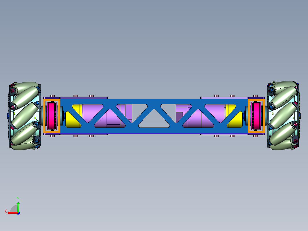 四轮独立转向移动机器人后视图