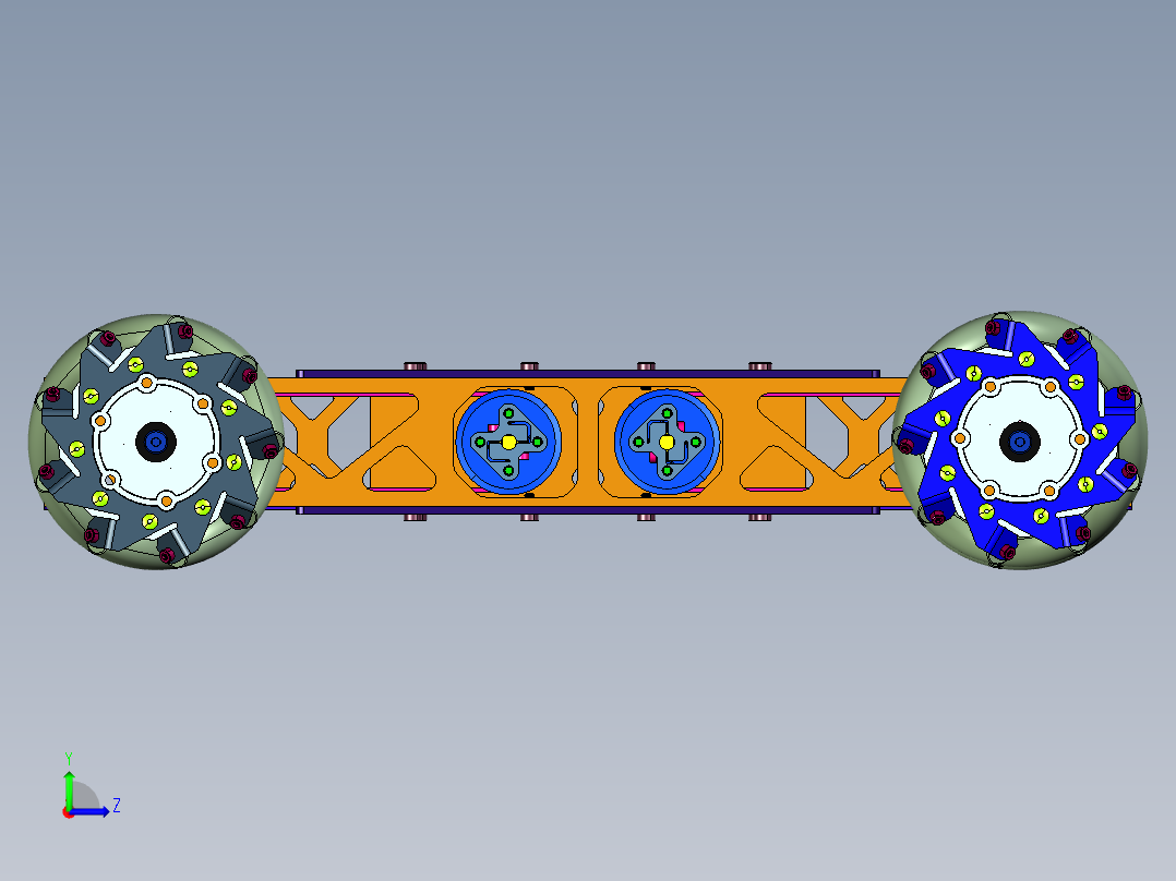 四轮独立转向移动机器人左视图