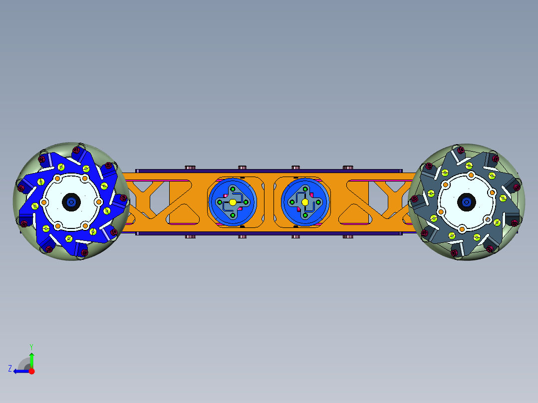 四轮独立转向移动机器人右视图