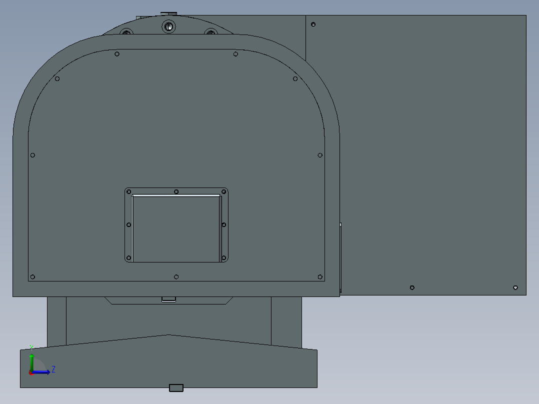 五轴CNC转台3D图纸 非标自动化设备3D图纸3D模型左视图