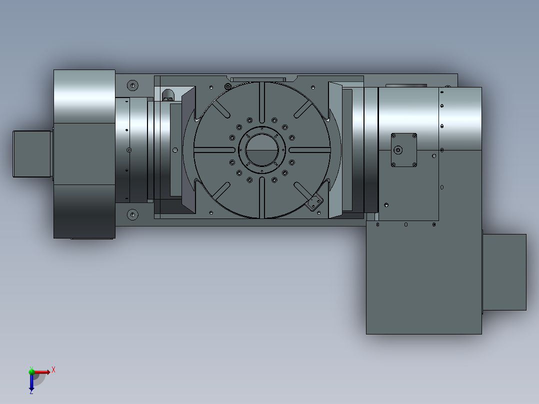 五轴CNC转台3D图纸 非标自动化设备3D图纸3D模型俯视图