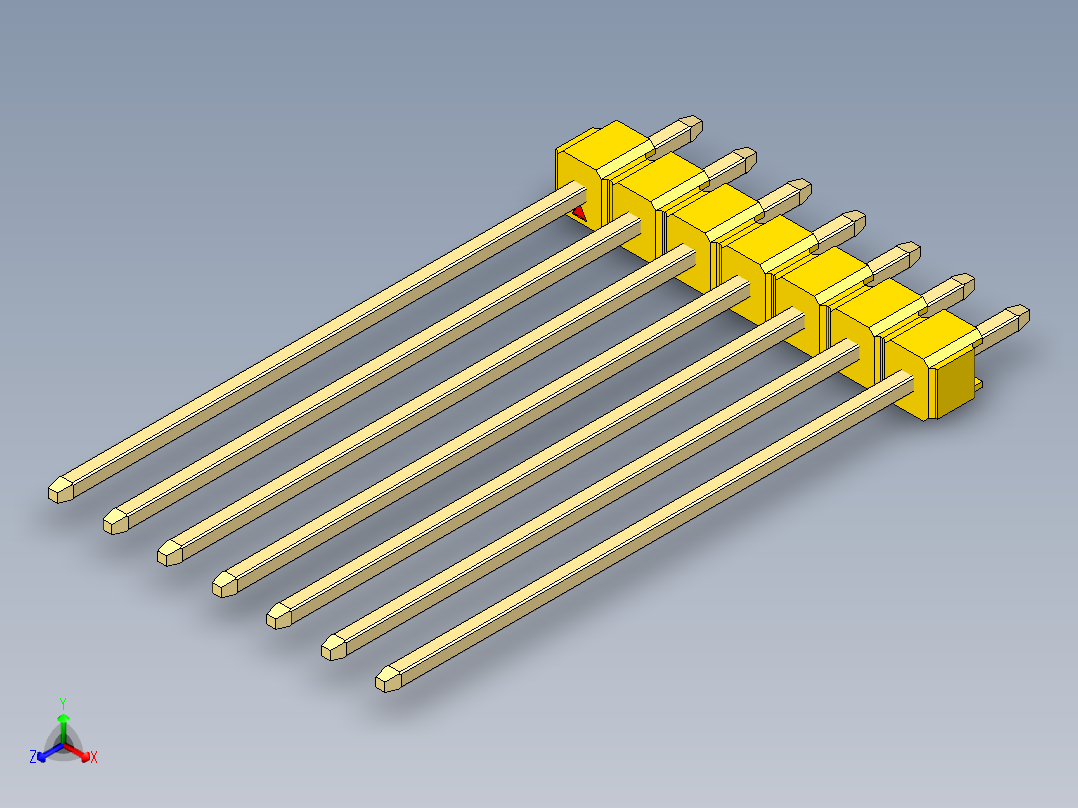 彩色公头100mil（2.54mm）系列-DS1021_yellow_1x07p_100mil_Type43_rev1.0