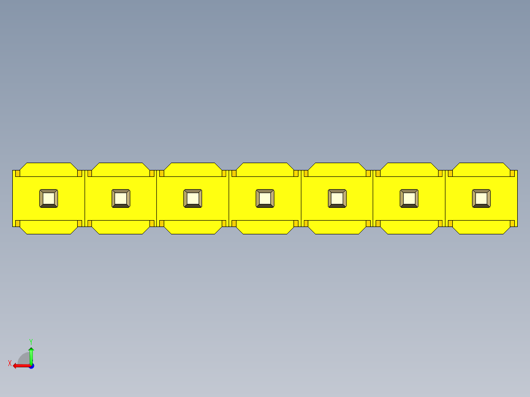 彩色公头100mil（2.54mm）系列-DS1021_yellow_1x07p_100mil_Type43_rev1.0后视图
